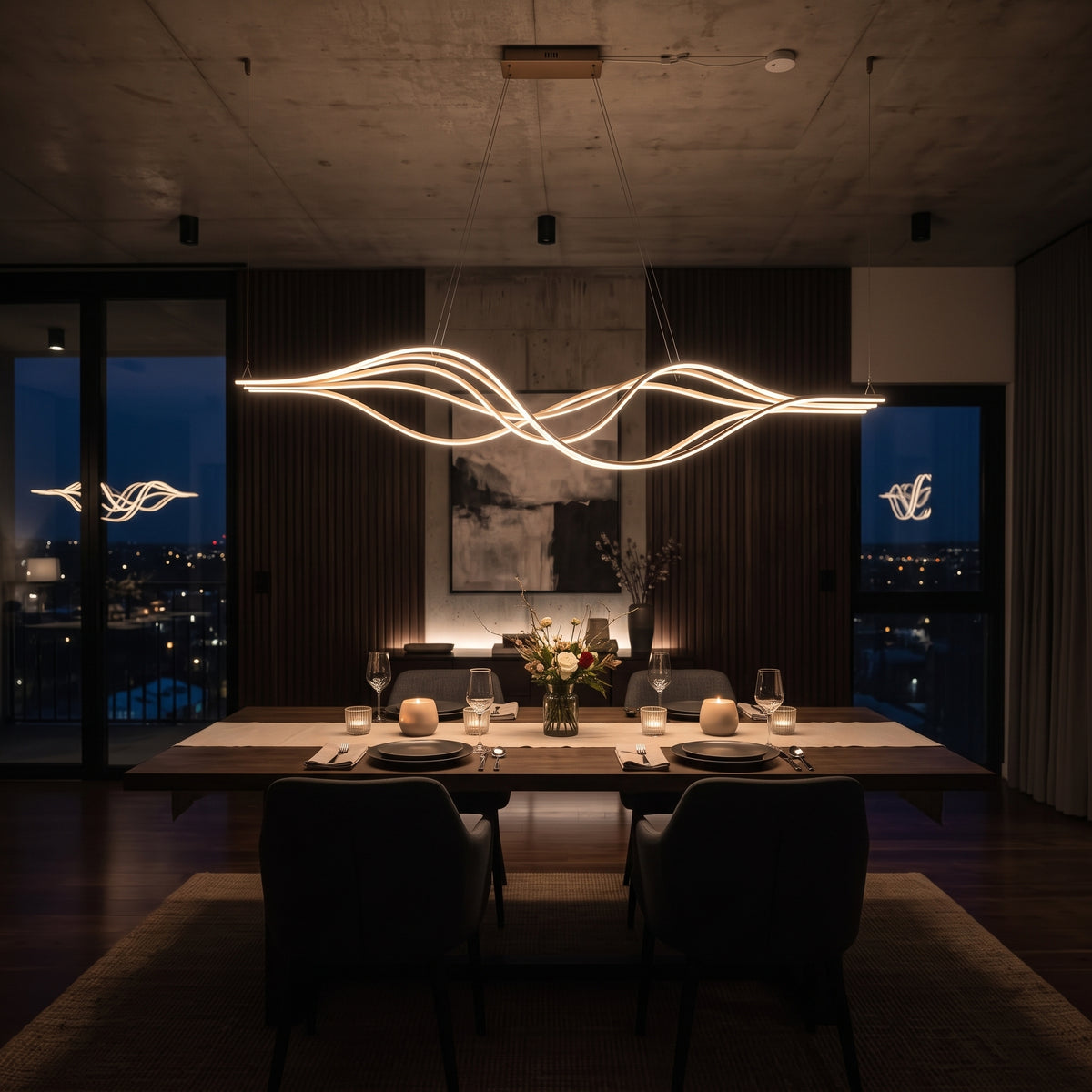 Aura Wave LED Linear Pendant Light