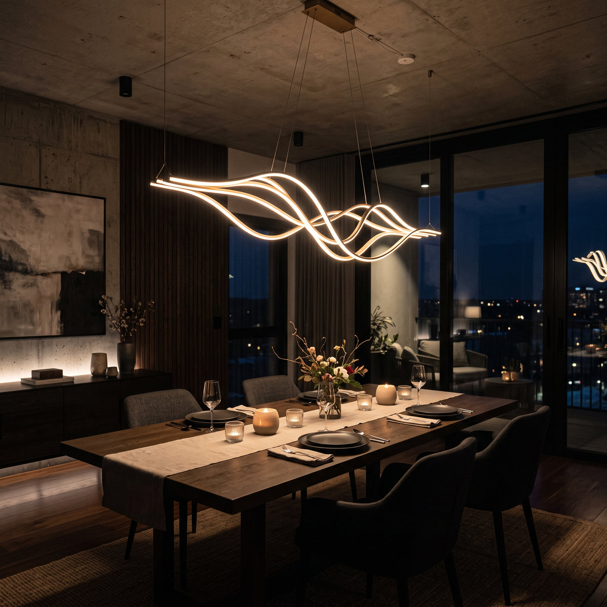 Aura Wave LED Linear Pendant Light