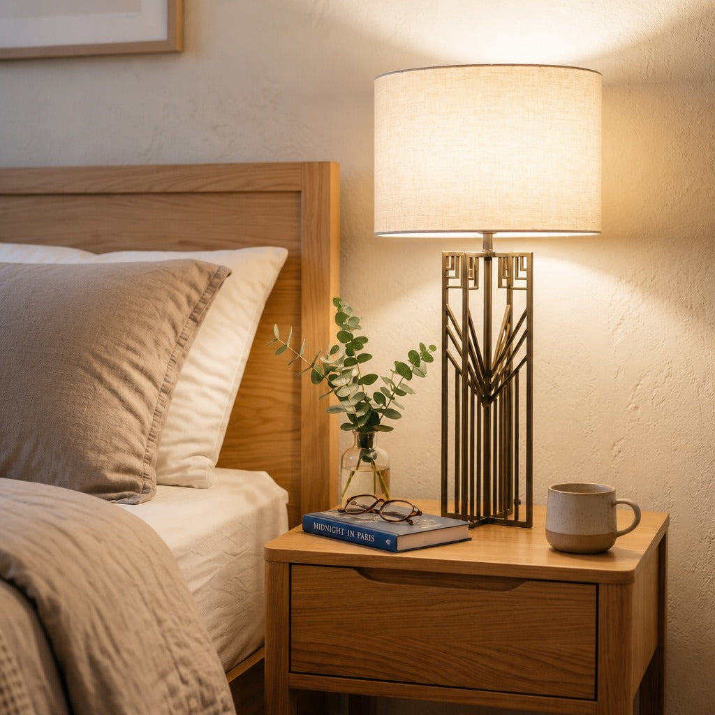 Solara Art Deco Geometric Table Lamp