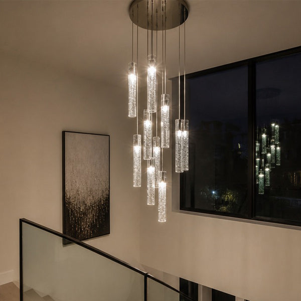 Starlight Crystal Column Multi-Light Pendant Chandelier
