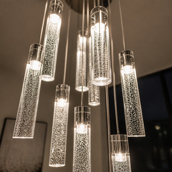 Starlight Crystal Column Multi-Light Pendant Chandelier