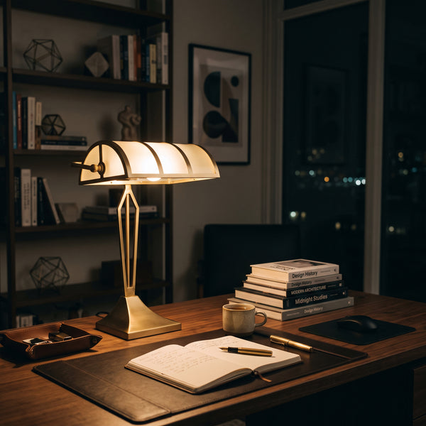 Metropolis Art Deco Banker's Desk Lamp