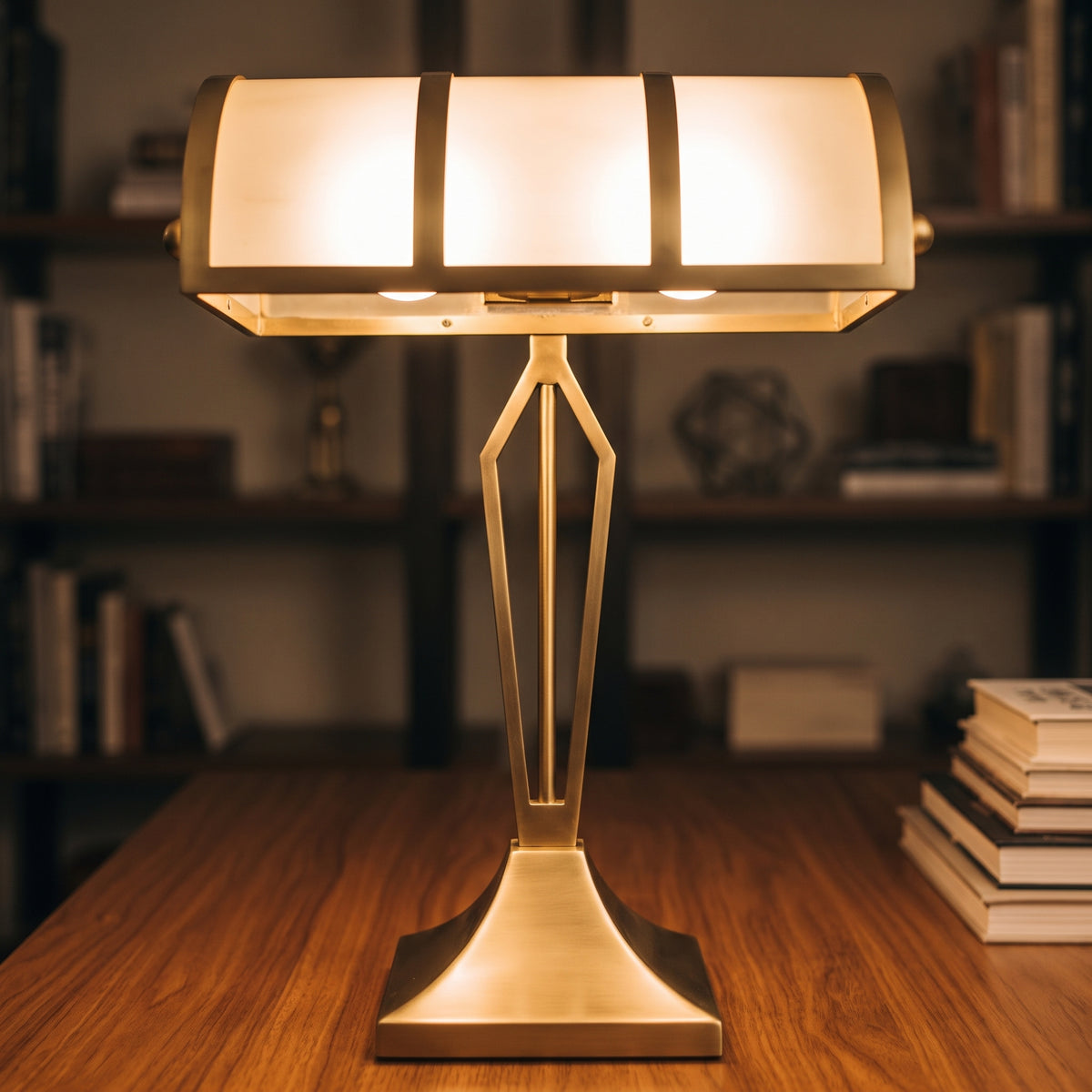 Metropolis Art Deco Banker's Desk Lamp