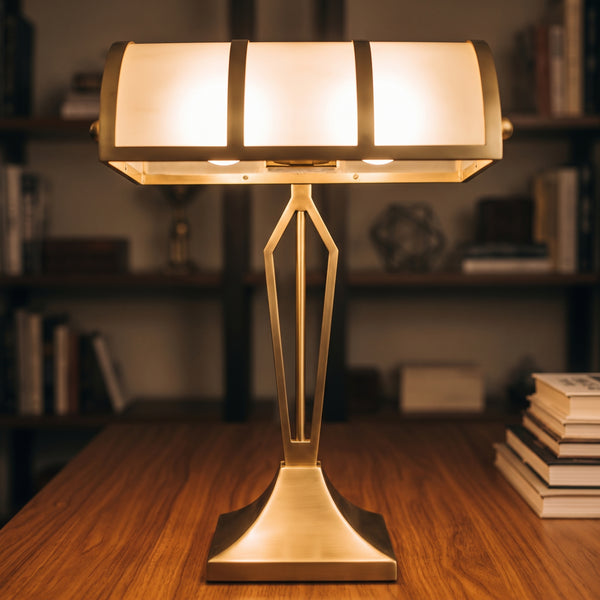 Metropolis Art Deco Banker's Desk Lamp