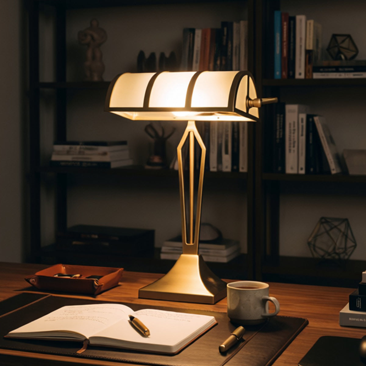 Metropolis Art Deco Banker's Desk Lamp